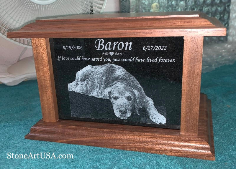 Custom made cremation urns for pets by StoneArtUSA.com