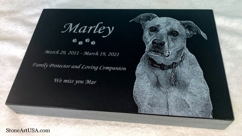 16"x10"x2" laser etched granite marker by StoneArtUSA.com