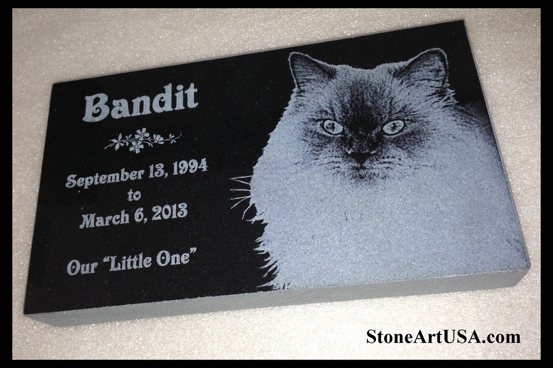 cat granite pet memorial stone