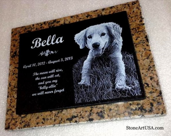 Laser etched granite pet markers by StoneArtUSA.com