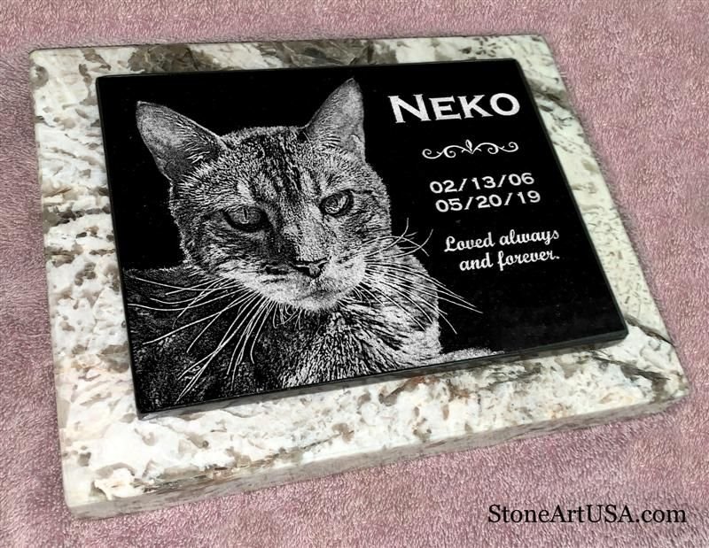 Custom cat & dog pet memorial markers by StoneArtUSA.com