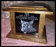 pet urn with laser etching by StoneArtUSA.com