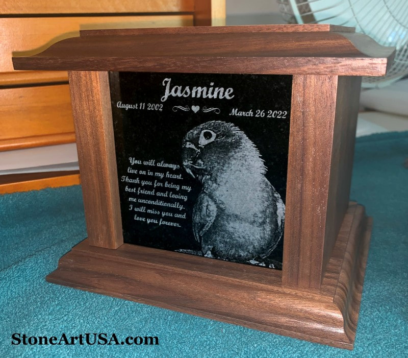 custom urn for a parrot